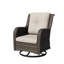 Chaise pivotante d'extérieur en rotin avec coussins Pompidou-500077602
