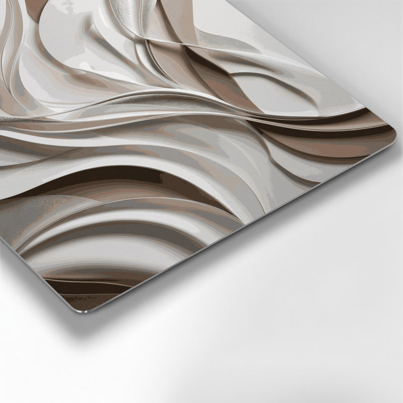 «Abstract Shapes» 65, art mural gris en métal, H 12 po x l 18 po