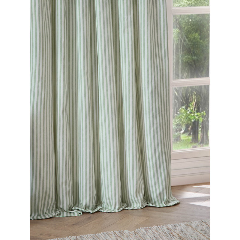 Hebden Cotton Blend Room Darkening Curtain Panel Pair, 229cm Width x 137cm Drop, Green
