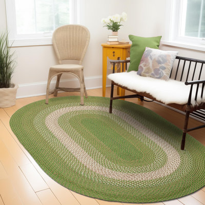Tapis vert tressé à la main Enika
