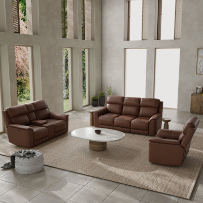 Ensemble de canapé inclinable électrique double Glenbar avec console centrale