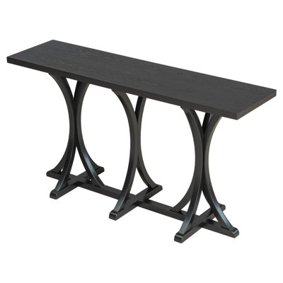 U-Style 59.8'' Wooden Console Table With Oak Veneer Top