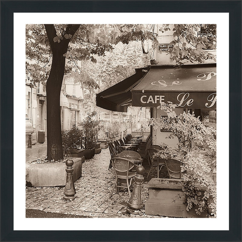 « café, aix en provence » par alan blaustein,, reproduction de photo encadrée, H 33,5 po x l 33,5 po x P 0,75 po