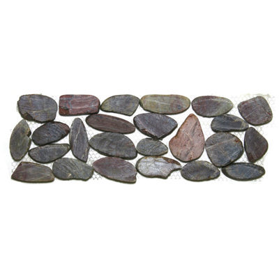 Yalong Natural Stone Listello Tile Multi-Color Pebble Rock Design for Floors Walls - 4" x 12"