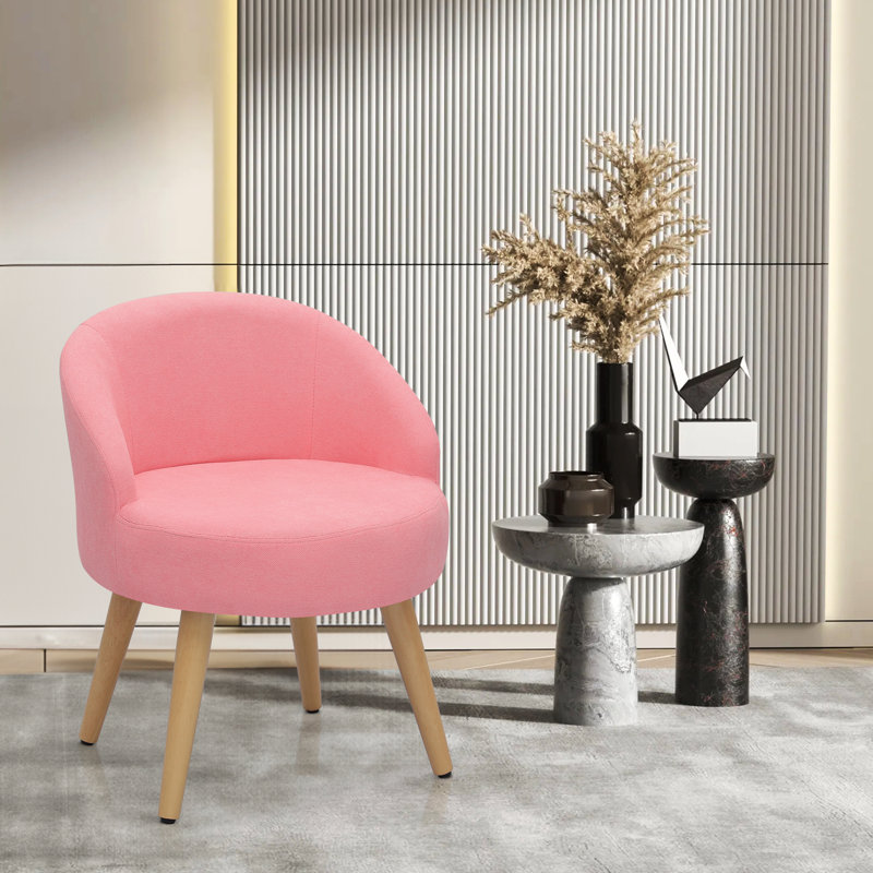 Tabouret de coiffeuse en bois massif avec dossier Franke pour le salon, la chambre à coucher, Rose