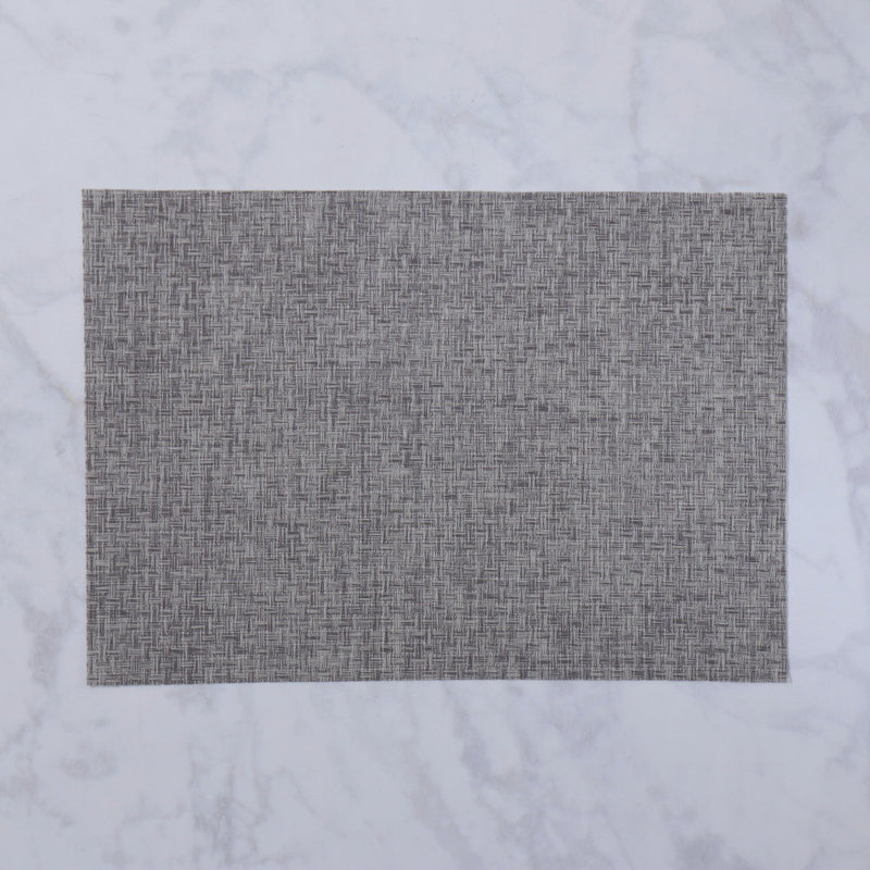 VIDA Rectangular Rattan Woven Placemats, Charcoal