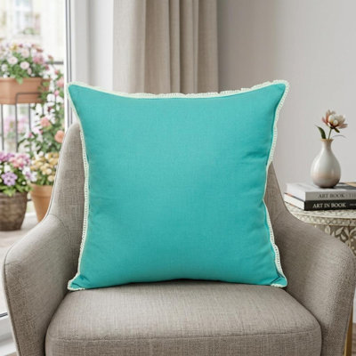 Coussin 20 "en coton bleu