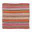 Vintage Frazada Square Kilim In Vibrant Polychrome Striped Pattern - Rug & Kilim