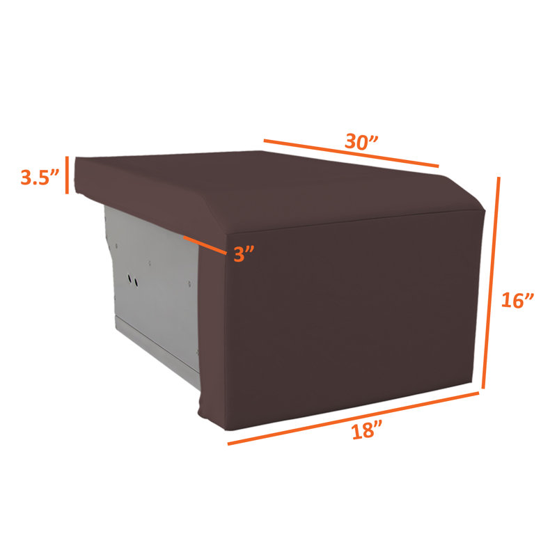 Heavy Duty Waterproof Double Side Burner Cover, Outdoor Windproof Island Built-in-Grill Top Cover, Coffee