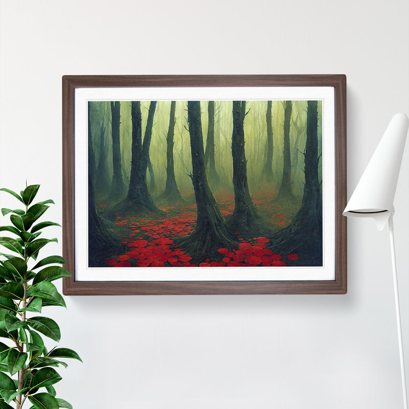 Beaming Forest - Framed Print, Walnut, 25cm H x 34cm W x 2cm D