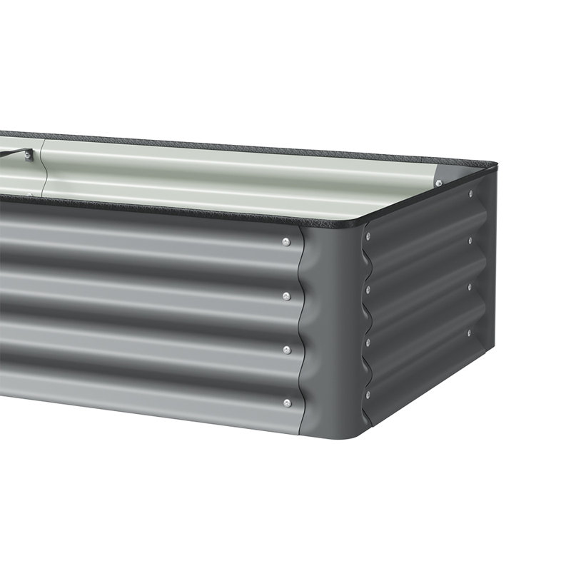 Metal Raised Garden Bed, 30" H x 180" W x 60" D, Dark Grey