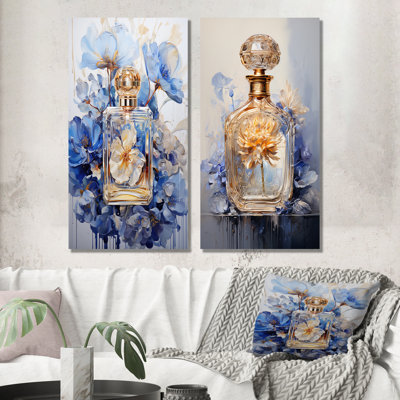 Parfum floral parfumé, ensemble de 2 impressions sur métal