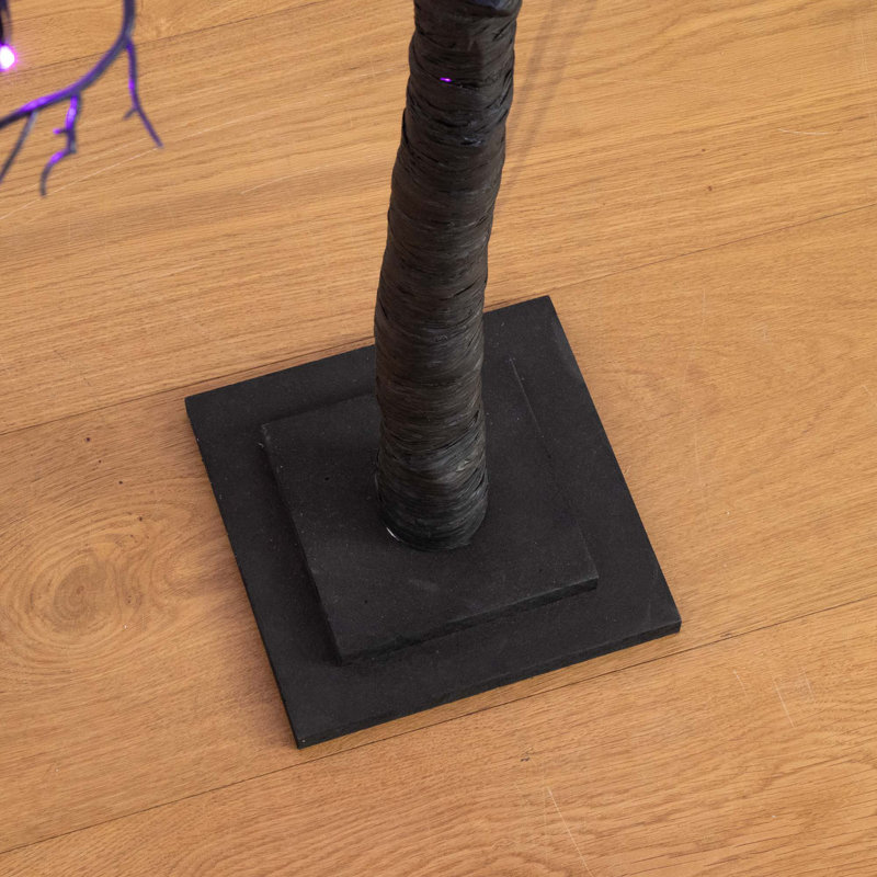 6ft. Pre-Lit Halloween Minimalist Twig Artificial Fall Tree with 320 Orange and Purple LED Lights