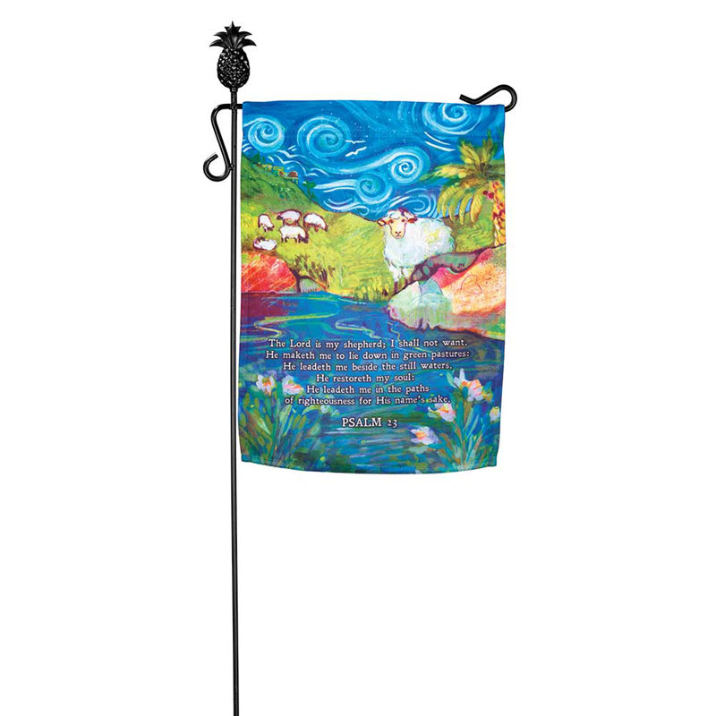 Drapeau de jardin en polyester 18 x 13 po Psalm with Sheep
