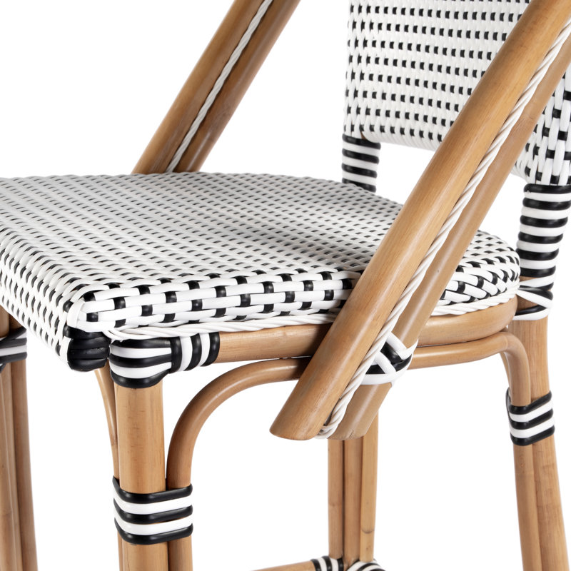 28" Bar Stool, Black/White