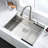 Stain 30 In Drop-In Kitchen Sink With Large Capacity & 3.5" Drain Rust Stainless Steel Basket Strainer Extra Basin