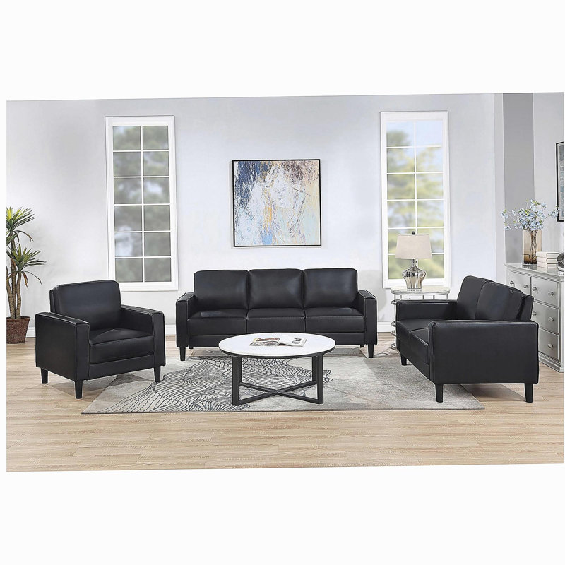 Fauteuil d'appoint rembourré Farallone, Noir