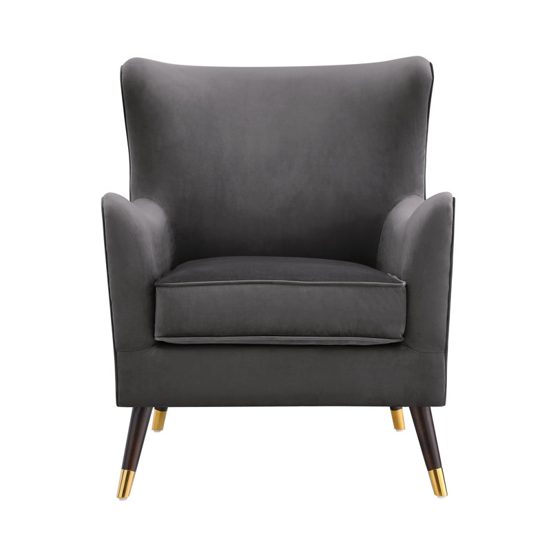 Velvet Armchair, Feather Grey