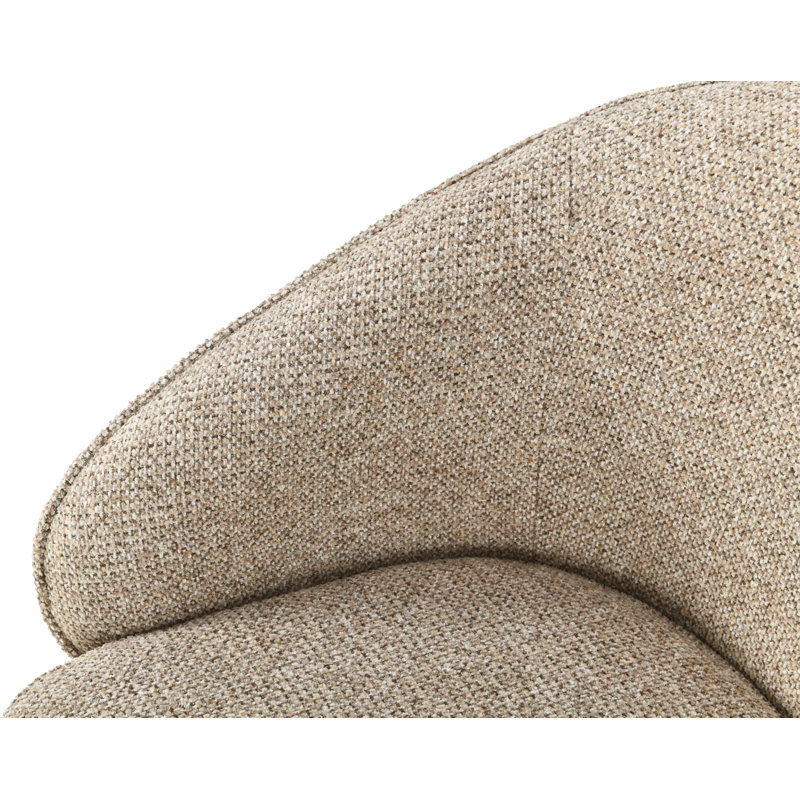60cm H Upholstered Metal Upholstered Back Accent in Beige