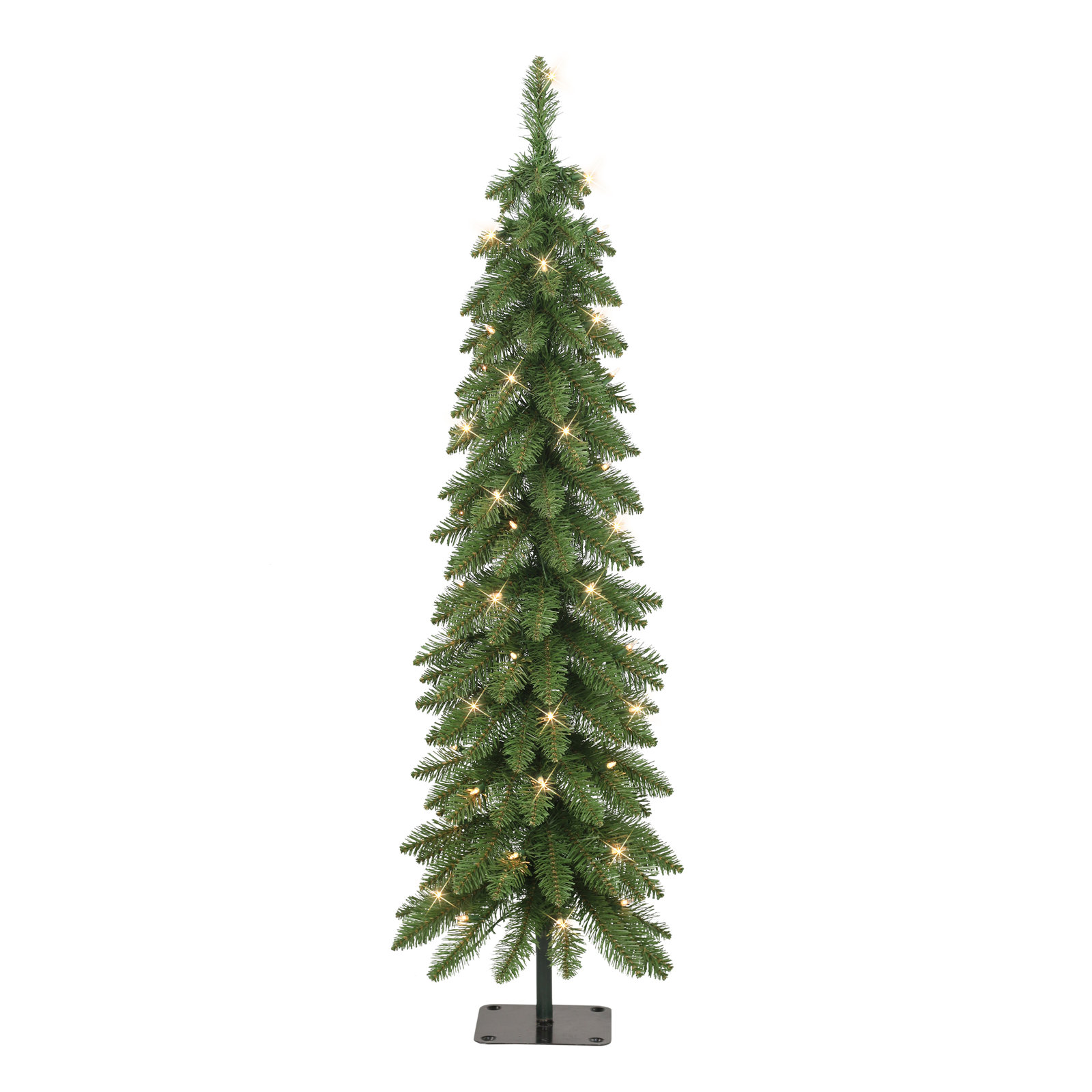Glendower Lighted Artificial Pine Christmas Tree, 4'