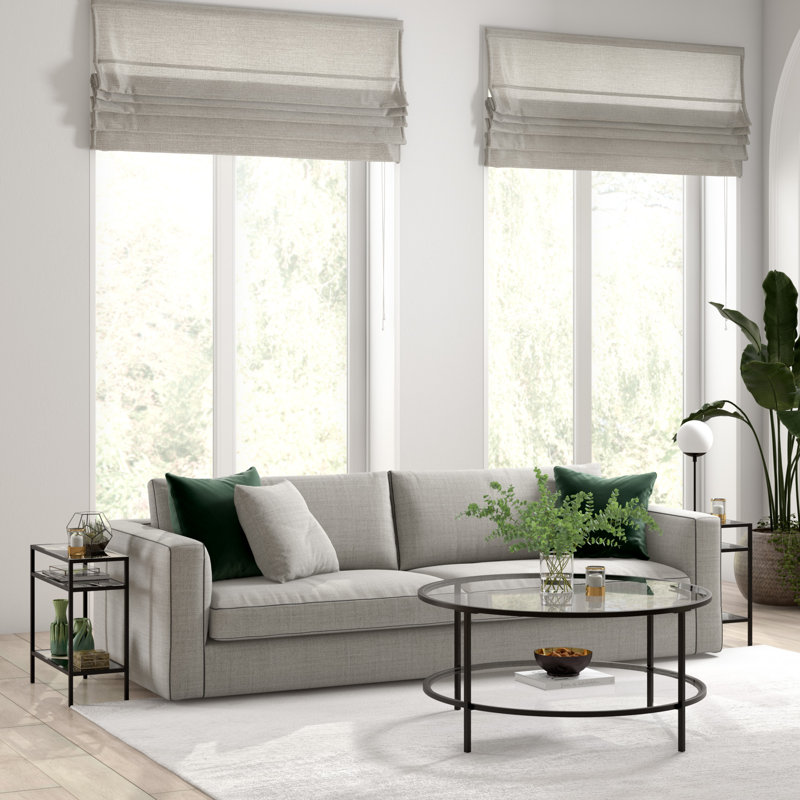 Glass Top End Table, Blackened Bronze