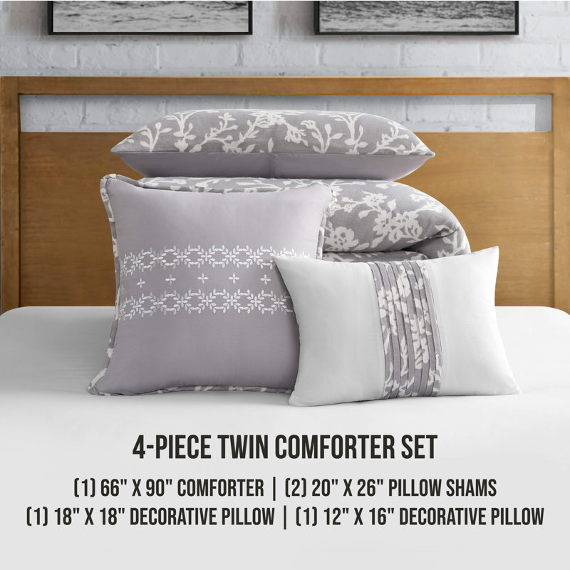 Lucky Brand Fiora Floral Comforter Sets, Twin Comforter + 3 Additional Pieces
