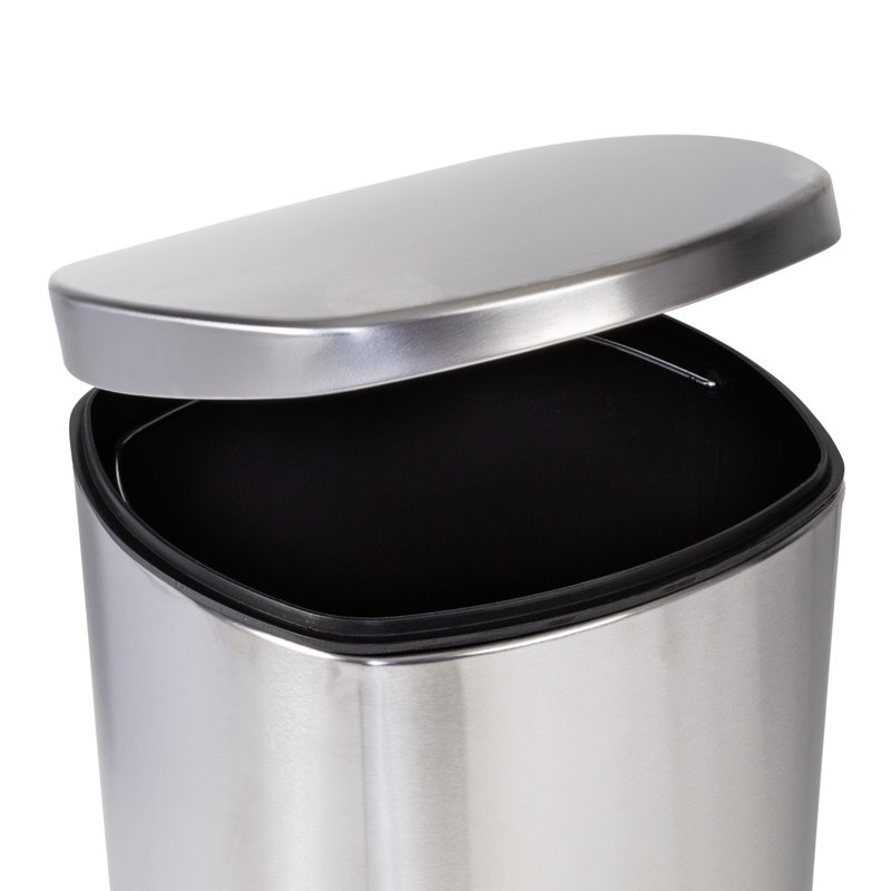 Steel Step On Kitchen Trash Can - 7.92 Gallons