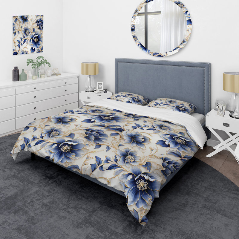 Ensemble de housse de couette Hershal, Housse de couette simple + 1 taie décorative stan