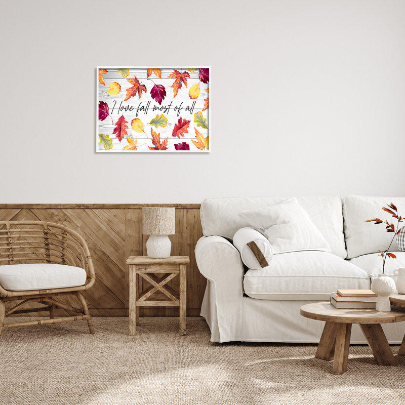 «Love Fall Most Of All Autumn Leaves», art texturé à estampe numérique par Lanie Loreth, H 24 po x l 30 po x P 1,5 po