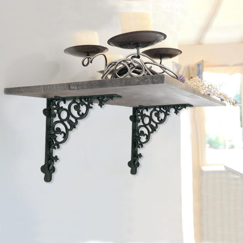 Scroll Shelf Bracket, Black