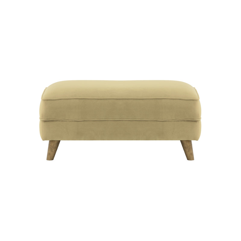Conrad 100cm Wide Rectangle Solid Colour Ottoman, Beige