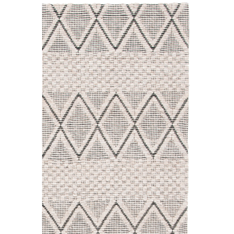 Tapis géométrique en laine et en coton tissé à la main avec latex Marbella, Tapis de couloir 2 pi 3 po x 9 pi