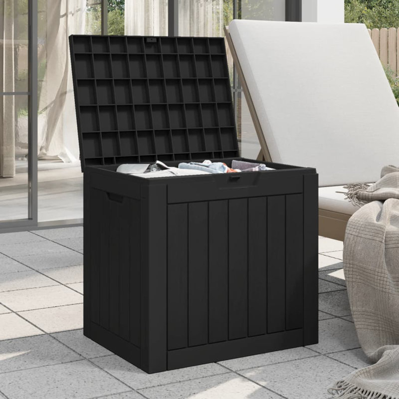 Latoyia Garden Storage Box 55.5X43x53 Cm Polypropylene, Black