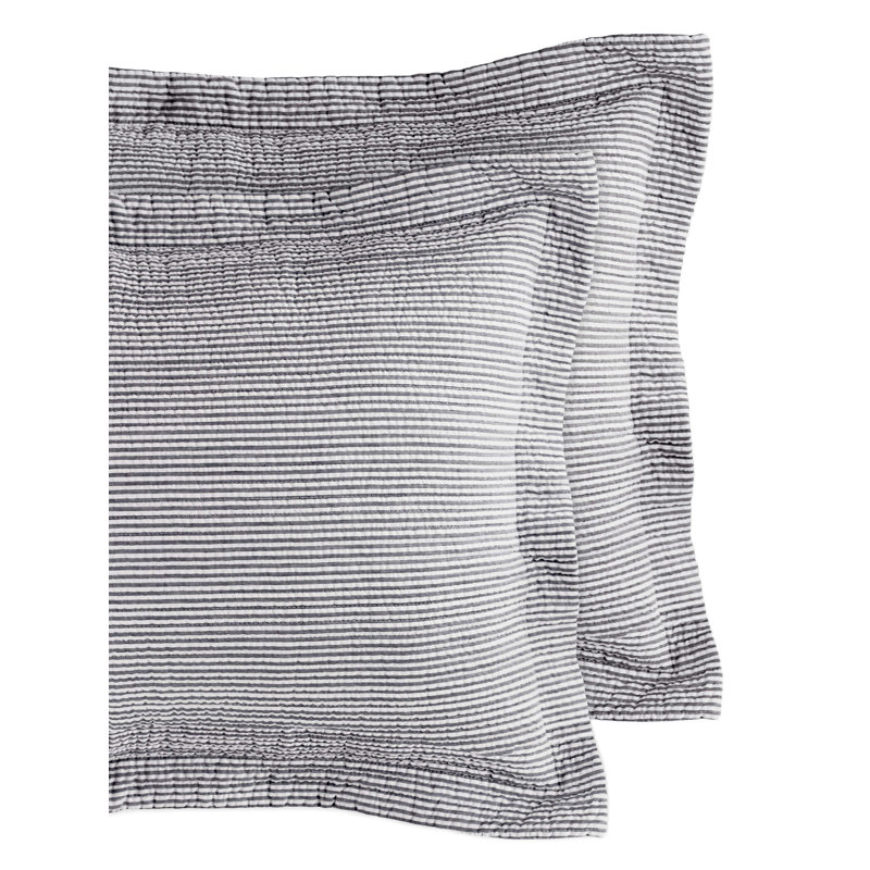 Seersucker 100% Cotton Pillow Sham, Charcoal