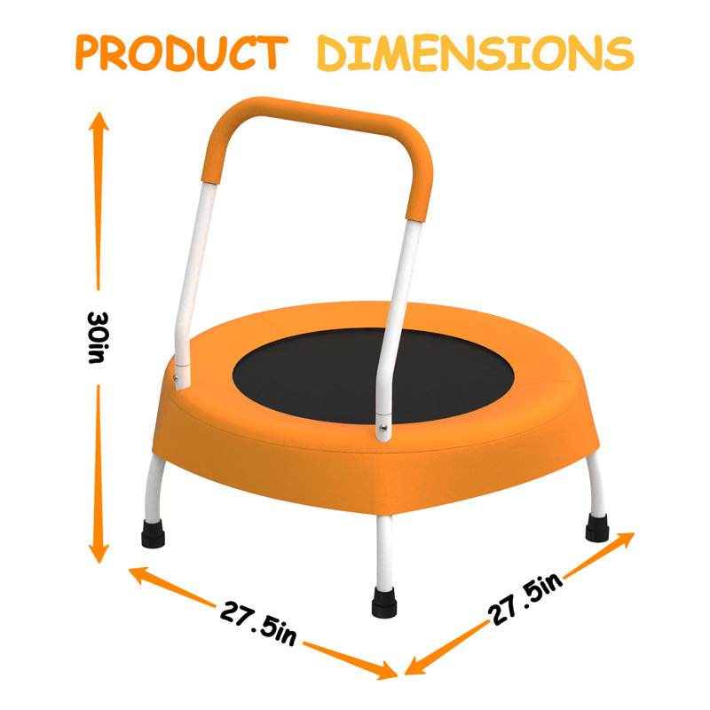 Trampoline 28 pouces pour tout-petits pour enfants de 1 an et plus avec poignée, cadeaux pour bébé pour les garçons et les filles, intérieur et extérieur