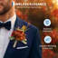 Ensemble de 6 boutonnières de pivoines en soie orange pour hommes, avec épingles et bracelet de perles. Accessoire floral pour mariage et cérémonie, idéal pour le marié et ses garçons d'honneur.