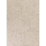 Tapis d'intérieur hexagonal en laine à motif géométrique 5 po x 7 po
