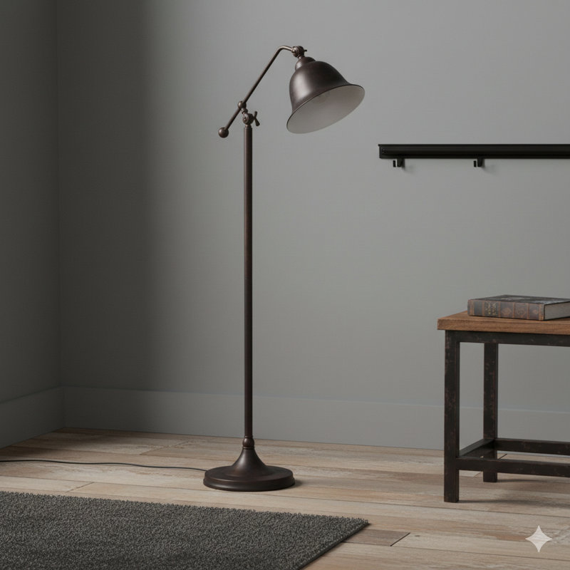 Lampe sur pied en bronze foncé