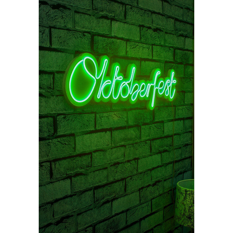 Flexible Neon LED Lighting Strip, Green, 26.0 x 6.7 x 0.8 inches | IP67 Waterproof, PVC Foam Template, 12V 2A Adaptor, Built-in Wall Hanging System | Perfect for Home Décor, Parties & Events, Energy Efficient Design