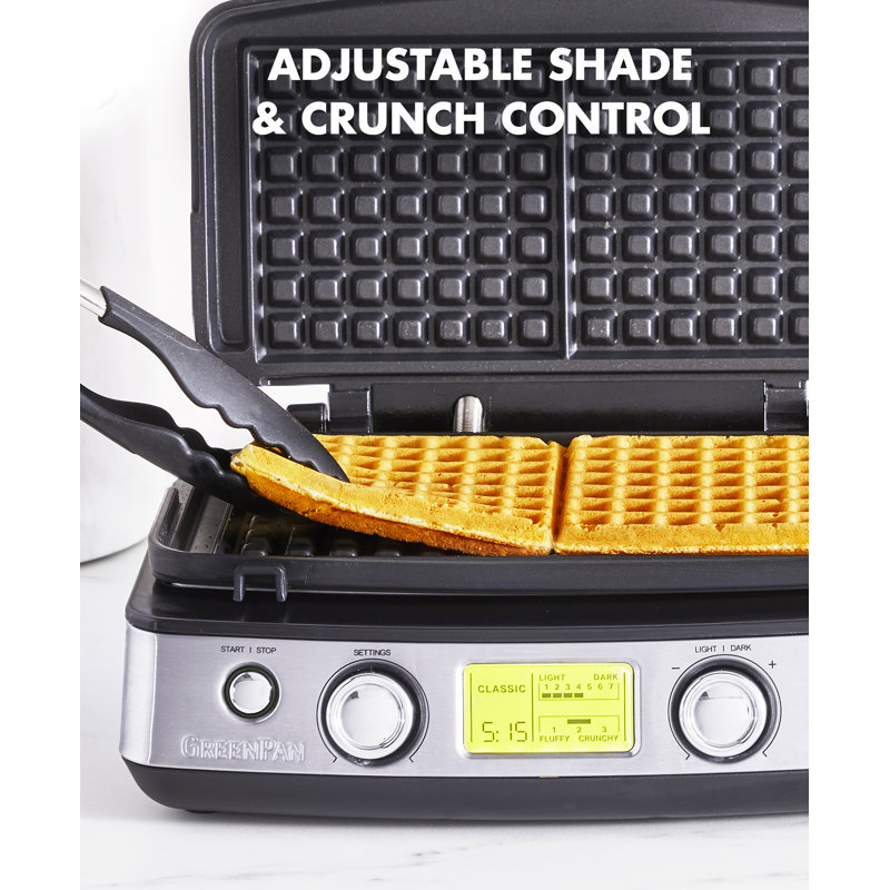 GreenPan Elite 2-Square Waffle Maker, Black