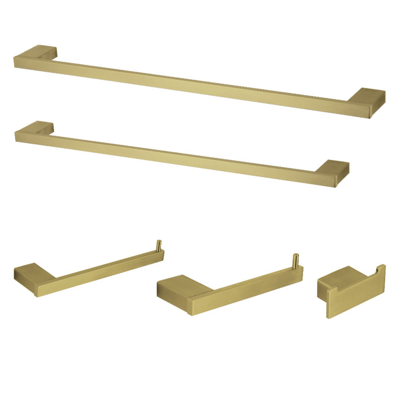 Kingston Brass Metzinger 5-Piece Bathroom Hardware Set, Brushed Brass