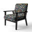 Chaise d'appoint florale Cobalt-6885393