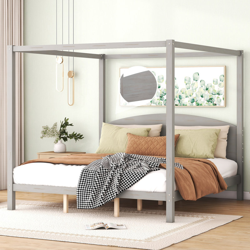 Canopy Bed, King, Gray Wash