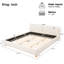 Lit plateforme capitonné bouclé, de format king, avec tête de lit incurvée de 20 cm d'épaisseur, pieds arrondis en hévéa massif et lattes en bois, sans sommier, beige-474325038