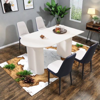 Ensembles de table de salle à manger modernes en MDF avec chaise en métal pour la maison