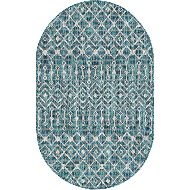 Outdoor Preen Area Rug Tidal Color, Oval 3'3" x 5'3"