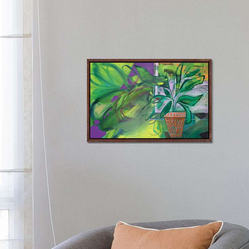 Potted Plant II 1 Piece Painting on Canvas, 66.04 cm H x 45.72 cm W, Classic Brown Wood Framed