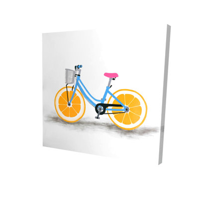 Orange Wheel Bike Print On Canvas