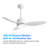 42inch 3 ABS Blades Indoor and Outdoor Ceiling Fan with Integrated LED and Remote Downrod,White-438892378-438892376-438892380