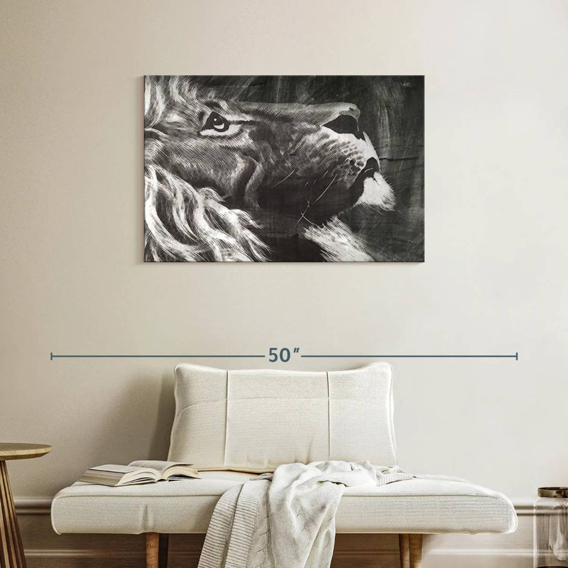 Brampt Chalk Lion, 24" H x 36" W